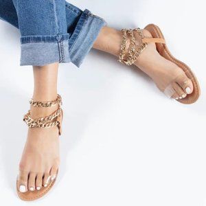 Breaking The Link Flat Sandals - Nude